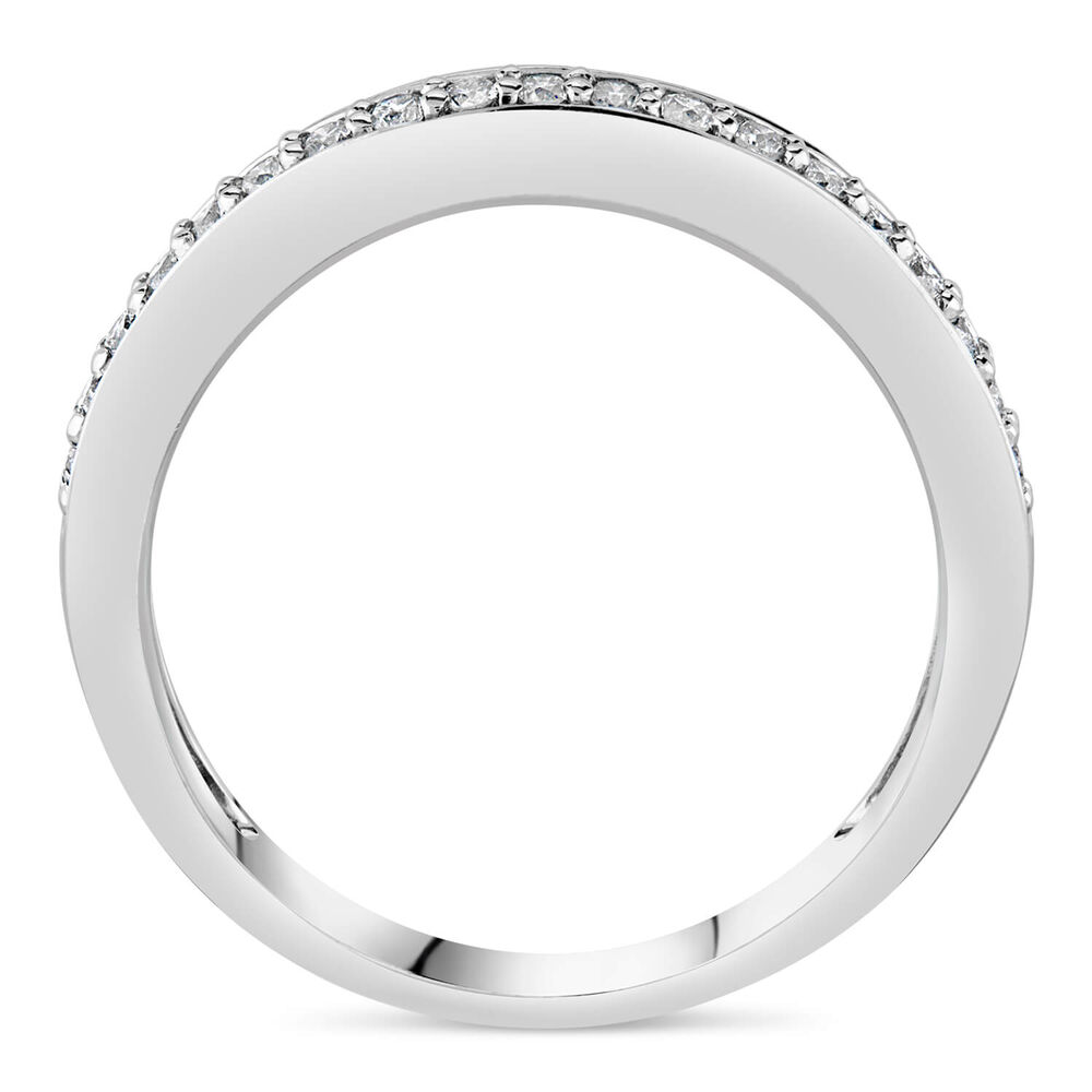 9ct White Gold Diamond Grain Set Wedding 0.15ct Ring image number 2