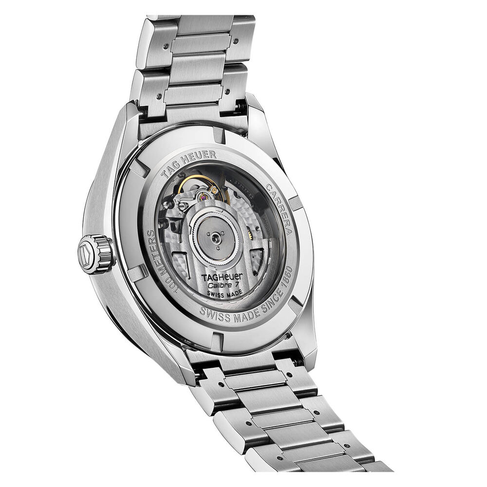 TAG Heuer Carrera Twin-Time 41mm Blue Dial Stainless Steel Bracelet Watch image number 2