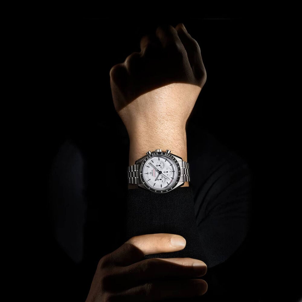 OMEGA Speedmaster Moonwatch Professional 42mm White Dial Steel Bracelet Watch image number 2