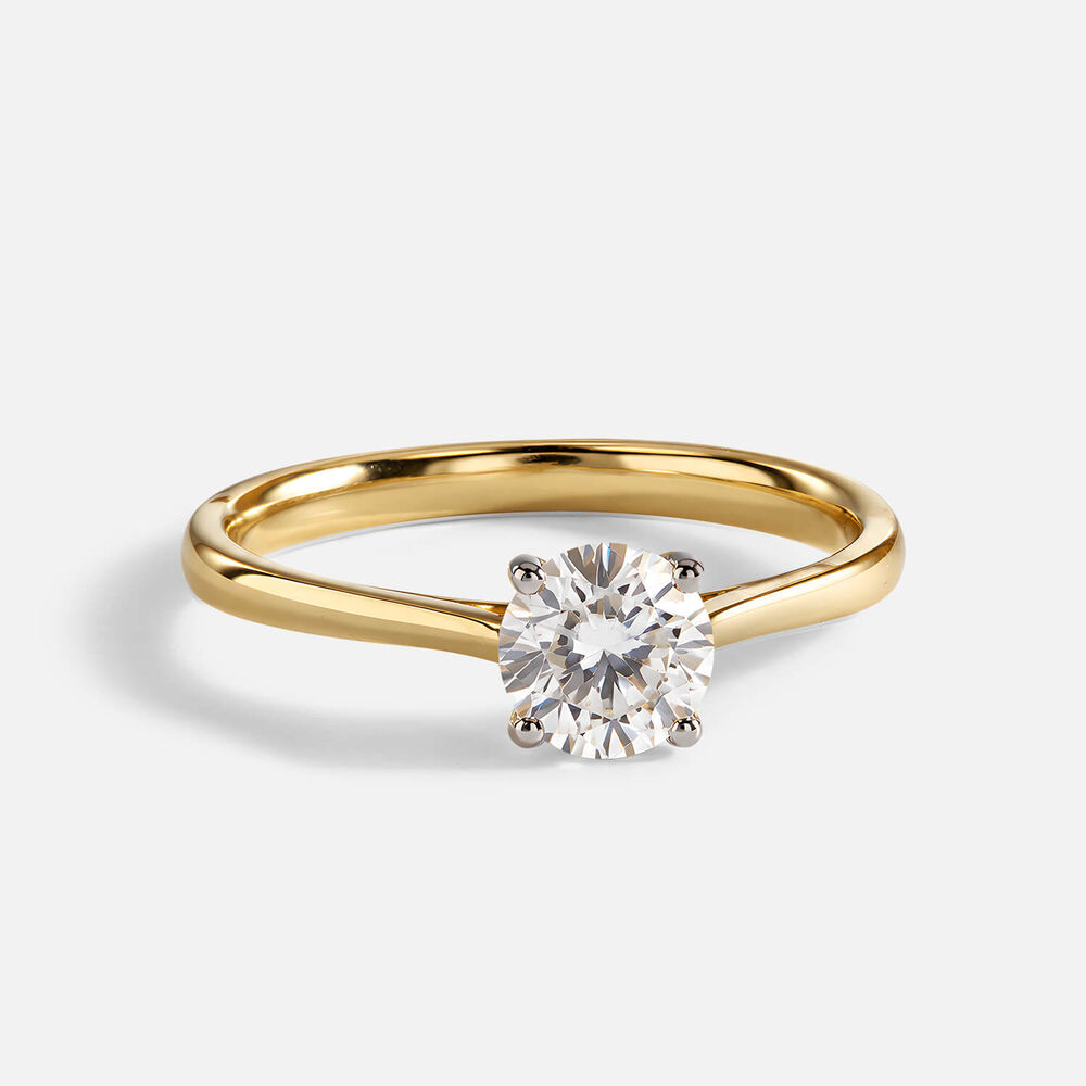Classic 18ct Yellow Gold 0.70ct Round Brilliant Diamond Four Claw Solitaire Ring