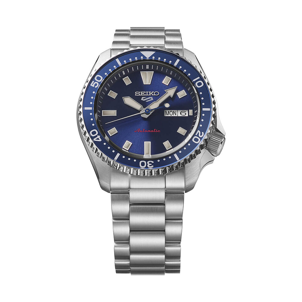 Seiko 5 Sport SKX Redux 'Koniro Blue' 42.5mm Dial Steel Bracelet Watch image number 3