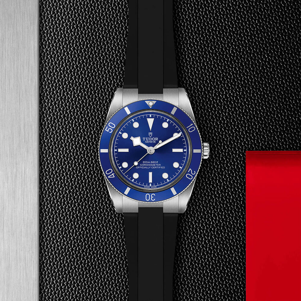 TUDOR Black Bay 54 37mm Blue Dial Black Rubber Strap Watch