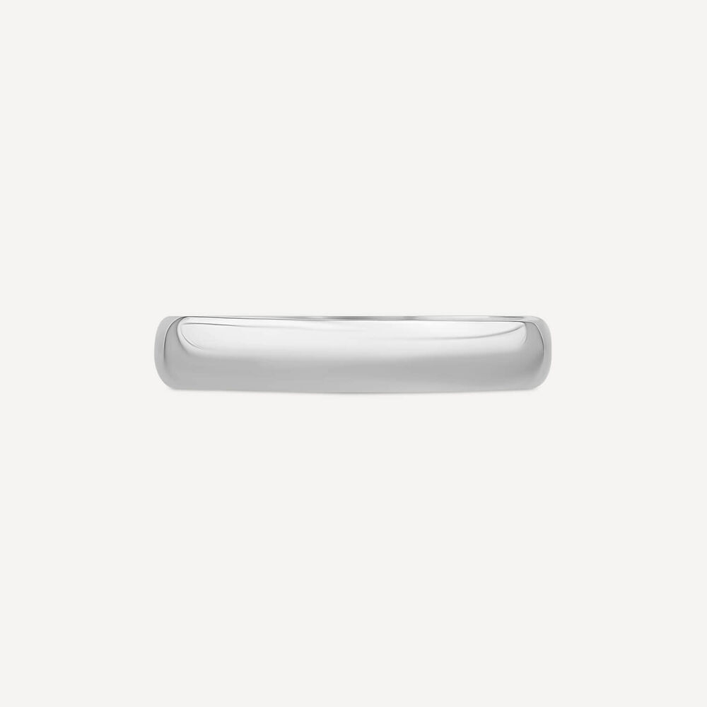 Platinum Plain D-Shape 3mm Wedding Ring image number 1