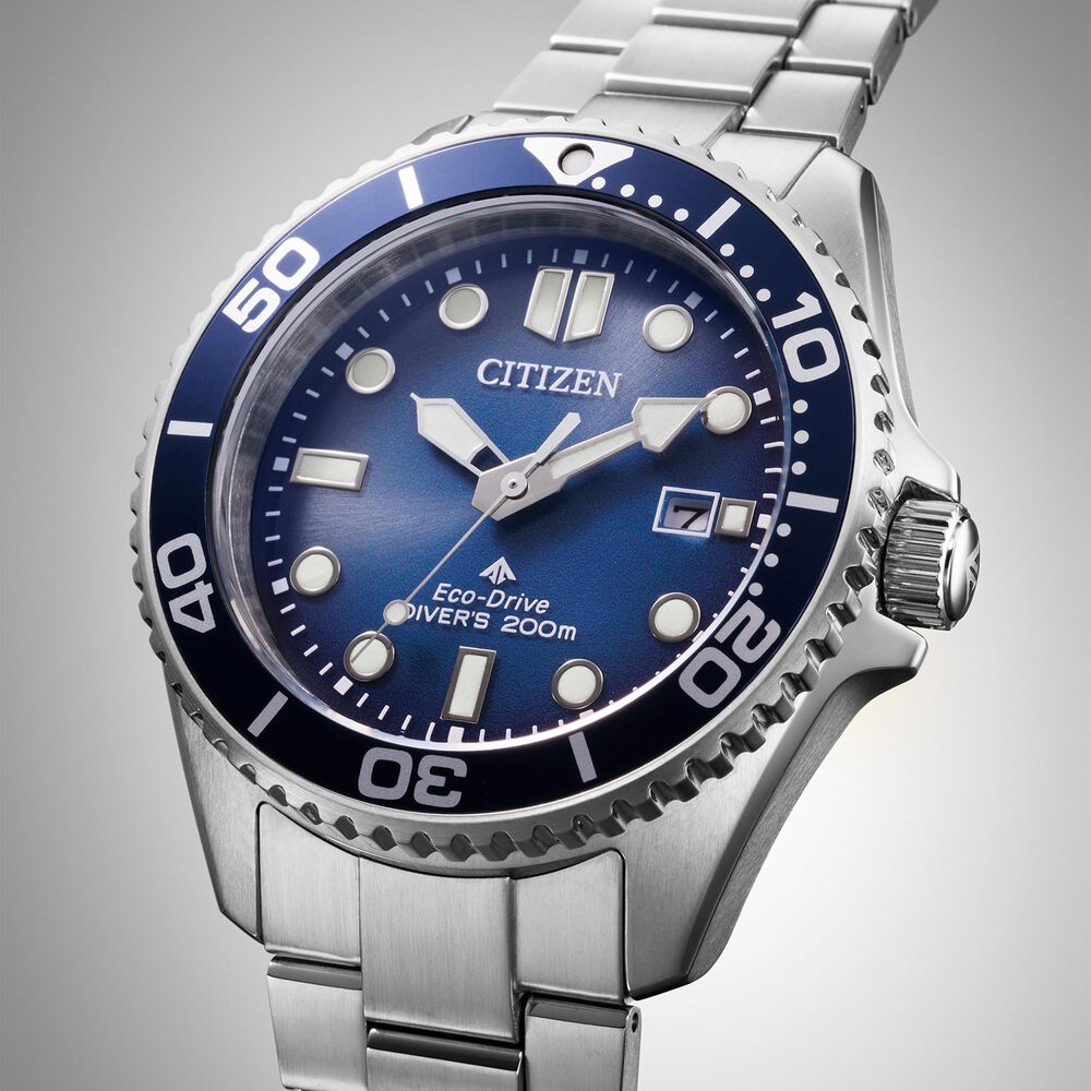 Citizen Promaster Diver 44mm Blue Dial Stainless Steel Bracelet Watch image number 3