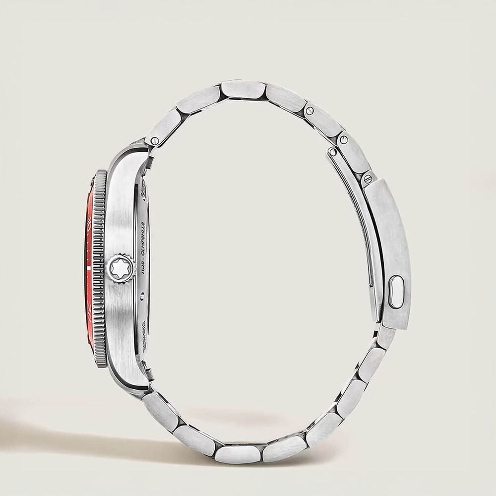 Montblanc Iced Sea 38mm Red Dial Stainless Steel Bracelet Watch