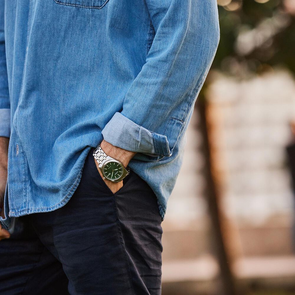 Citizen Dress Classic 43mm Green Dial Steel Bracelet Watch image number 6