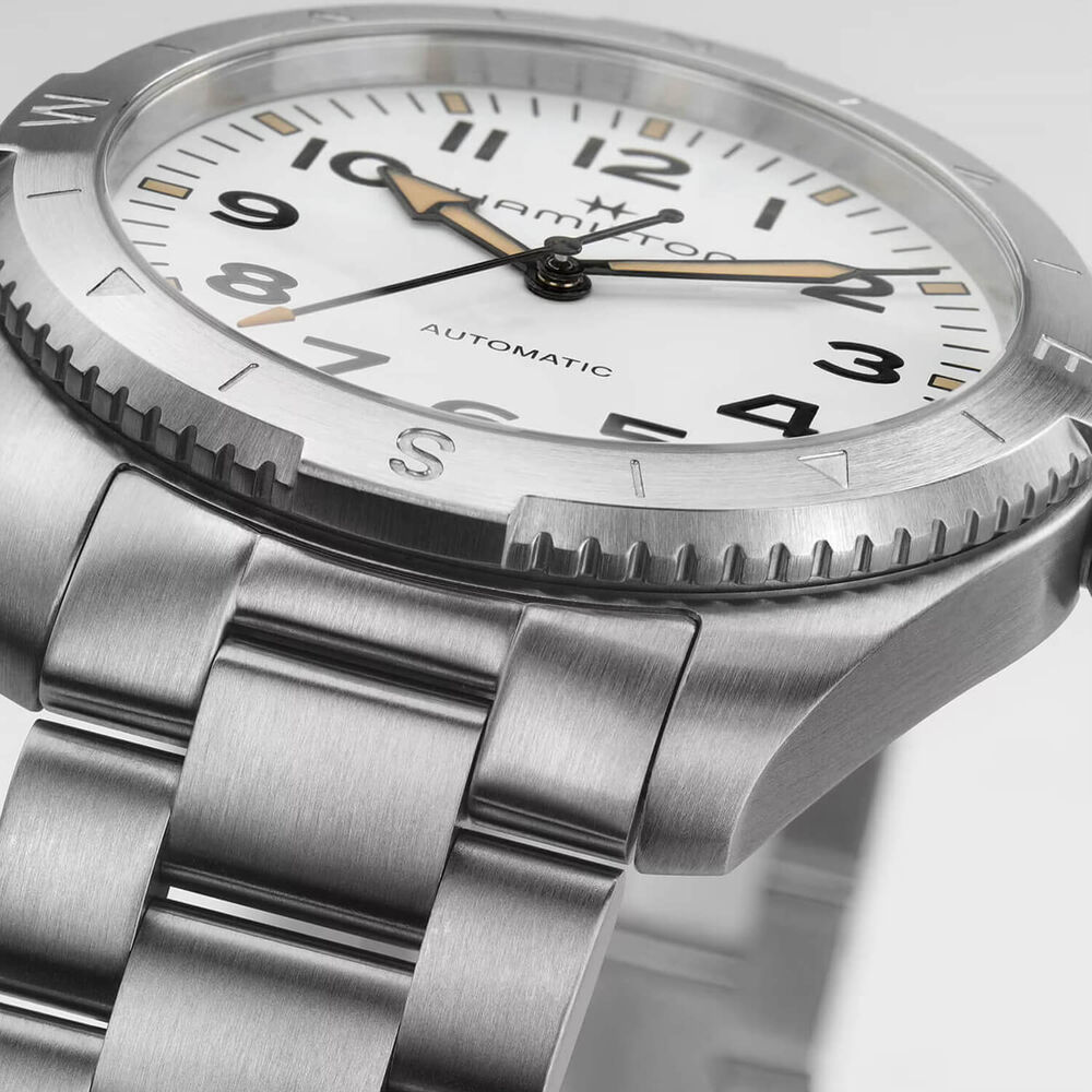 Hamilton Khaki Field Expedition Auto 41mm White Dial Stainless Steel Bracelet Watch image number 3