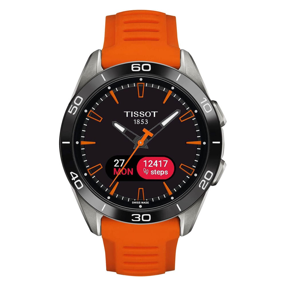 Tissot T-Touch Connect Sport 43.75mm Black Dial Orange Rubber Strap Watch image number 0