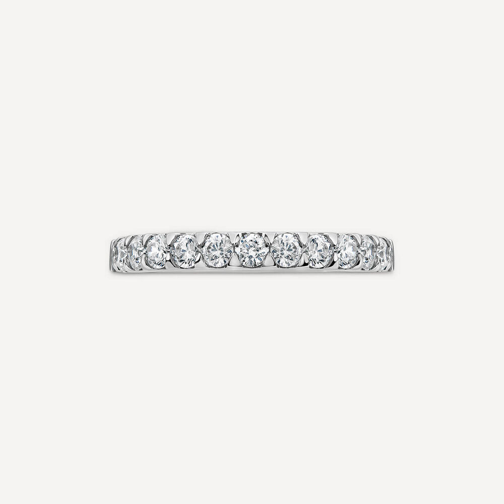 9ct White Gold 2.5mm 0.45ct Diamond Triangle Claw Wedding Ring - Special Order image number 1