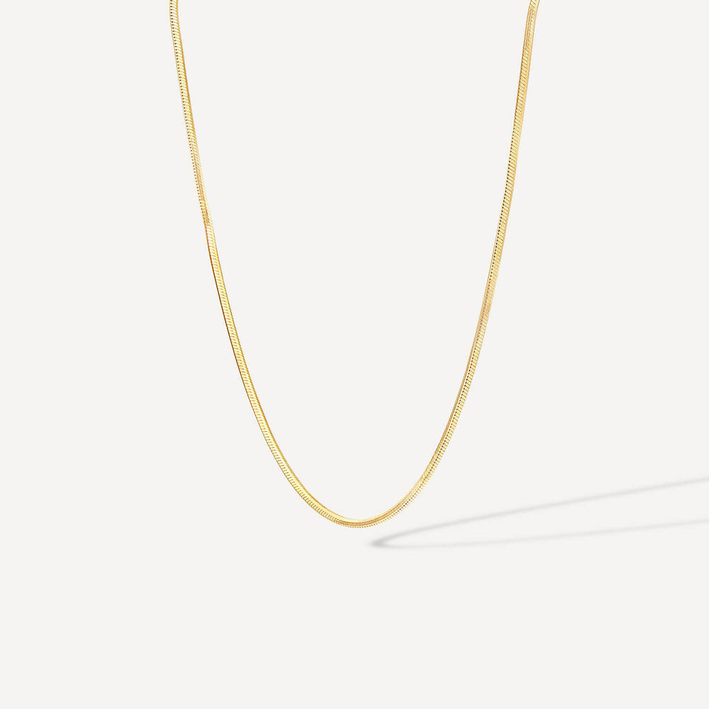 9ct Yellow Gold 18' Shiny Diamond Cut Chain Necklet