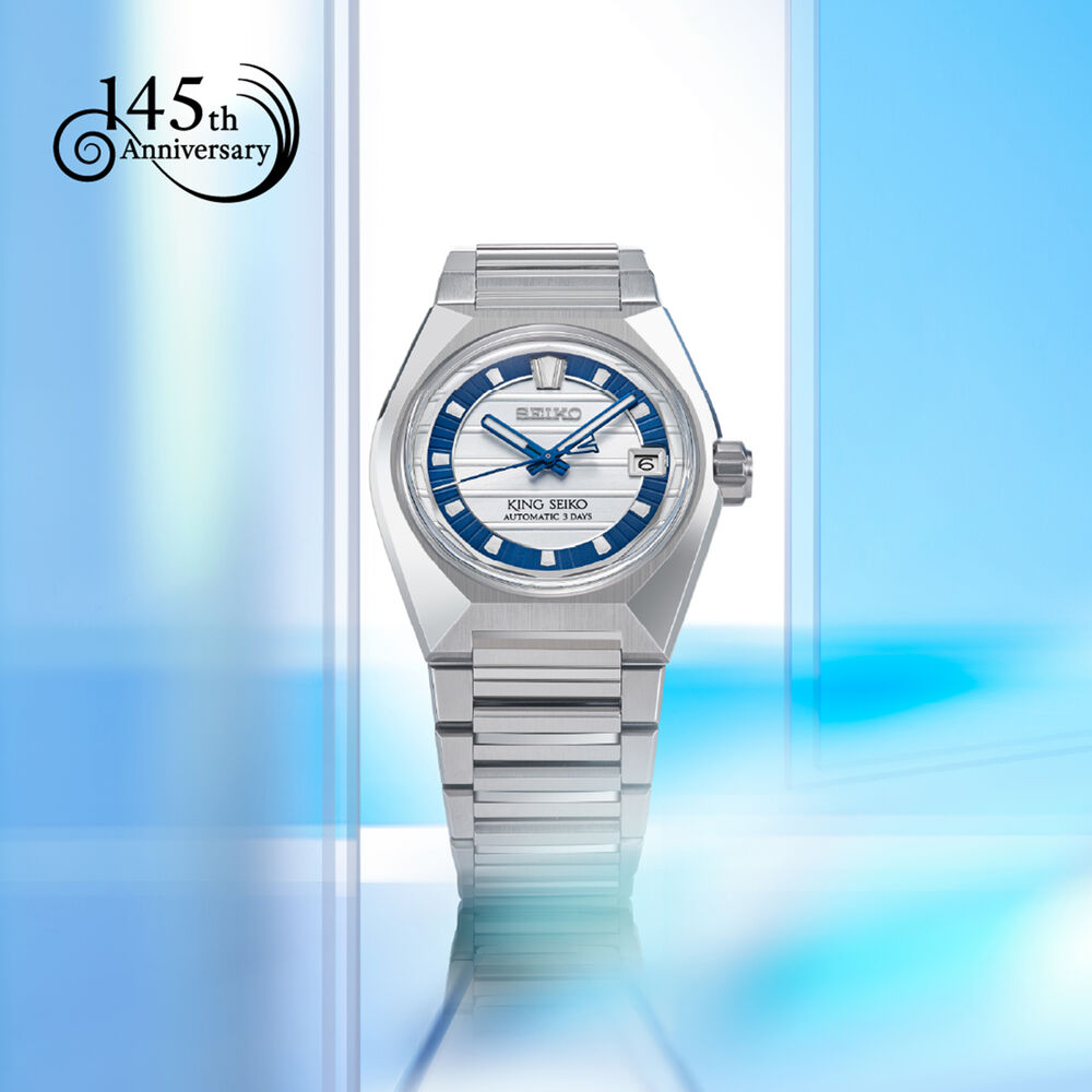 Seiko 145th Anniversary King Seiko Vanac Limited Edition White 41mm Dial Steel Bracelet Watch