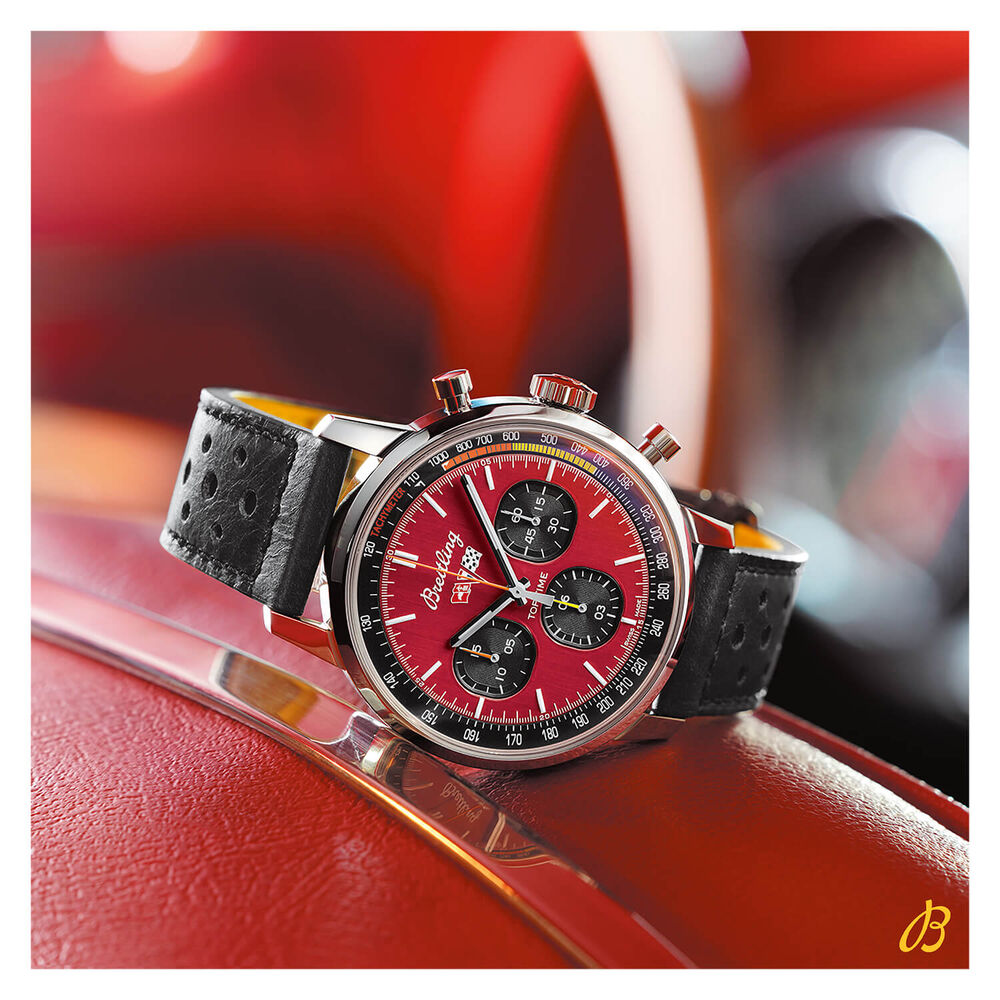 Breitling Top Time Chevrolet Corvette With Red Dial Black Strap Watch image number 5
