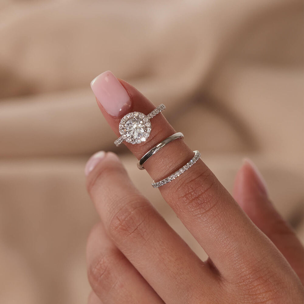 Born Platinum 0.20ct Lab Grown Diamond Claw Set Half Eternity Wedding Ring