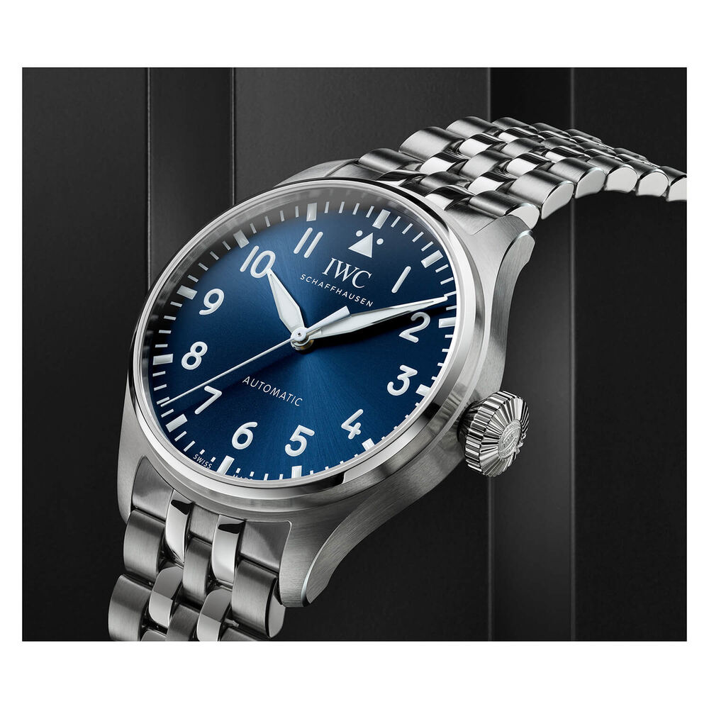 IWC Schaffhausen Big Pilot's Watch 43 Blue Dial Bracelet Watch image number 5