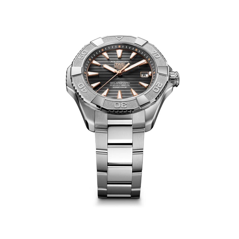 TAG Heuer Aquaracer Professional Solargraph 200 40mm Grey Dial Titanium Bracelet Watch