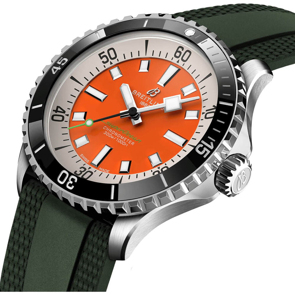 Breitling Superocean Automatic 42 Kelly Slater Orange Dial Strap Watch