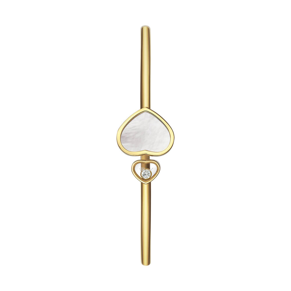 Chopard Happy Hearts Mother of Pearl Heart 0.05ct Diamond 18ct Yellow Gold Bangle