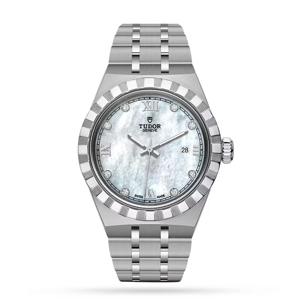 Tudor Royal 28mm White Mother of Pearl Dial Stainless Steel Bracelet Watch