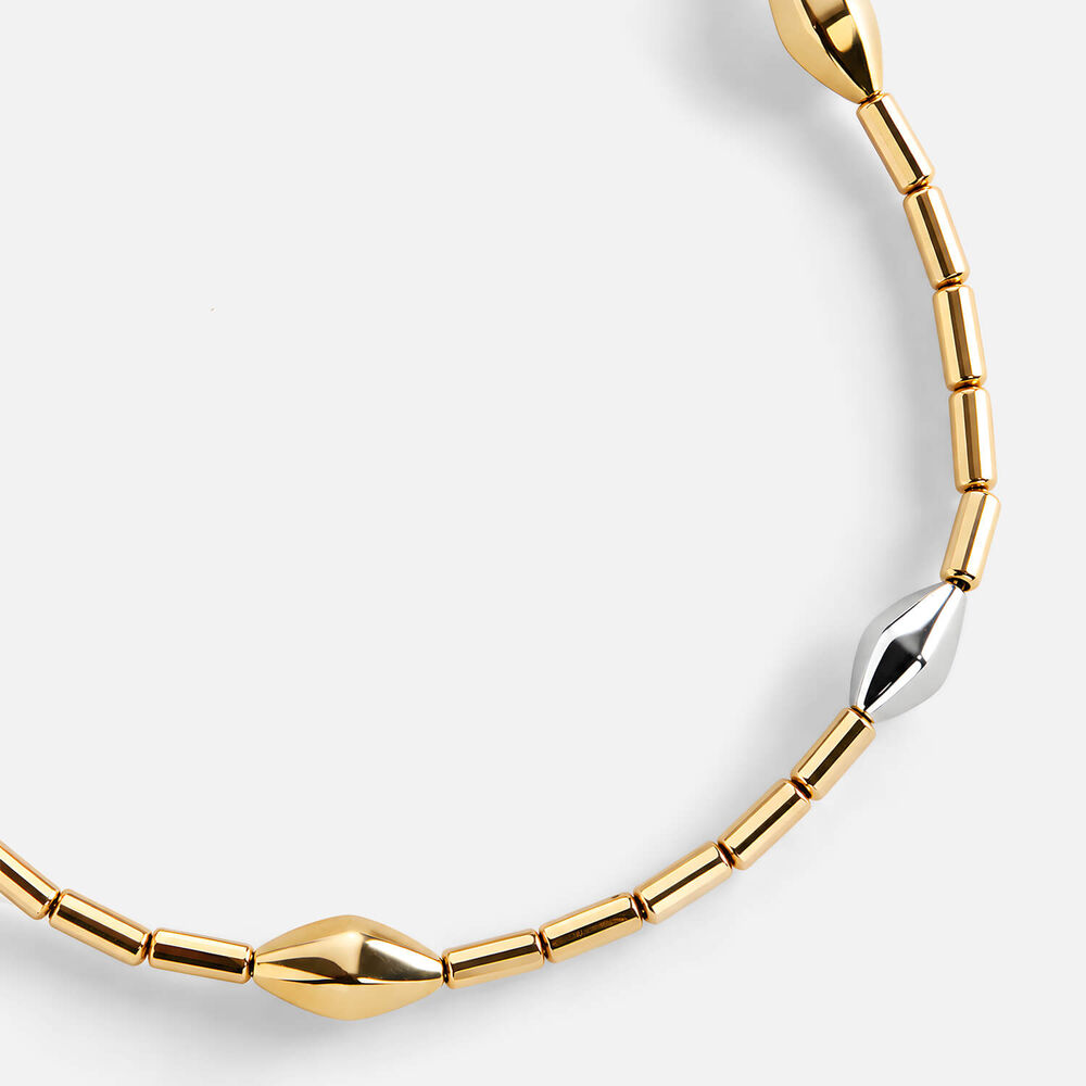 9ct Yellow & White Gold 3D Bead and Barrel Bracelet