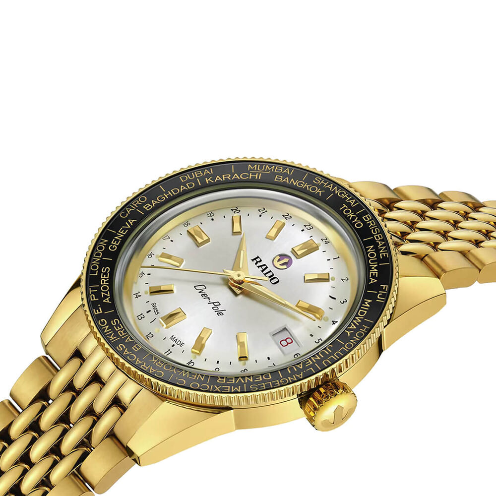 Rado Captain Cook Over-Pole Limited Edition 39mm Gold PVD Steel Bracelet & Leather Strap Watch image number 3