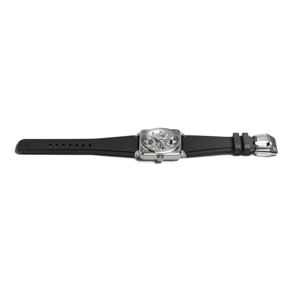Bell & Ross BR-03 Skeleton Grey Steel 41mm Dial Black Rubber Strap Watch image number 4
