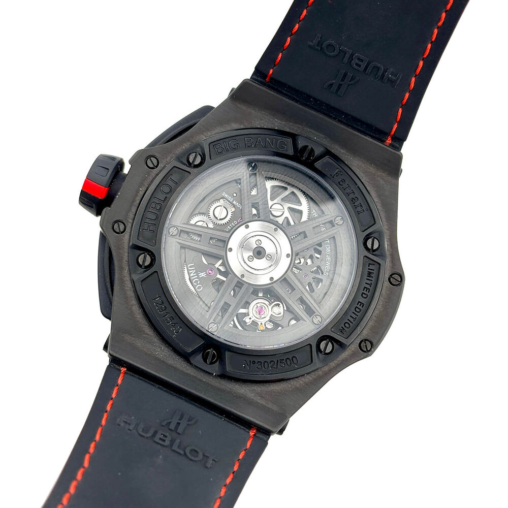 Pre-Owned Hublot Big Bang Ferrari Limited Edition 45mm Black Dial Black Dial Strap Watch image number 3