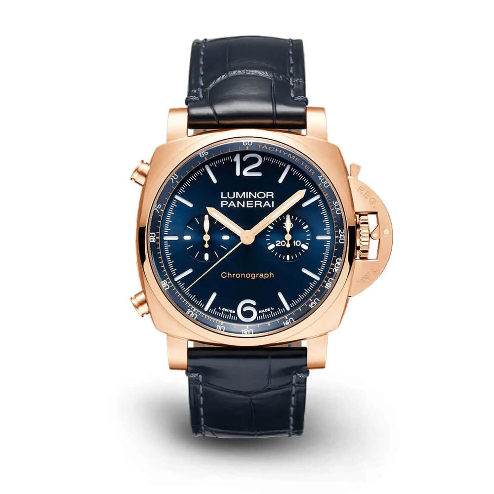 Panerai Luminor 44mm Chrono Goldtech™ Blu Notte Blue Dial Strap Watch