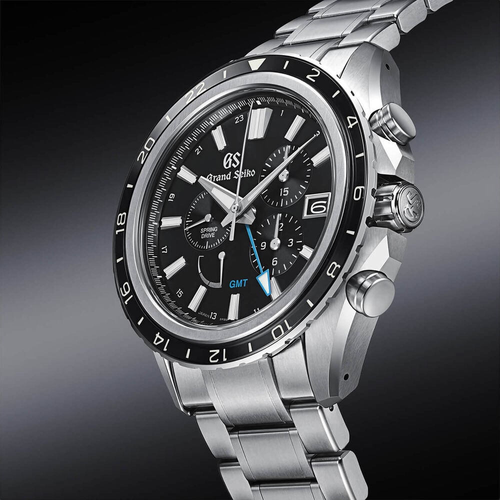 Grand Seiko Evolution 9SD GMT Chronograph 45.3mm Black Dial Watch image number 3