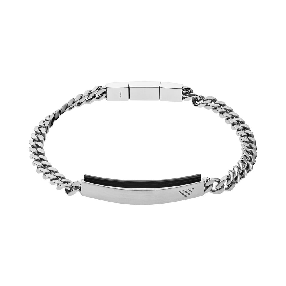 Emporio Armani Steel ID Curb Bracelet image number 0