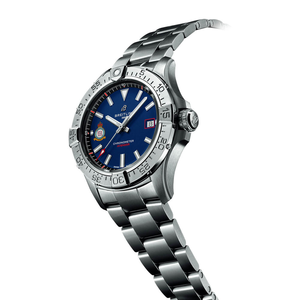 Breitling Avenger Auto 42 Red Arrows 60th Anniversary Edition Blue Dial Steel Bracelet Watch image number 2