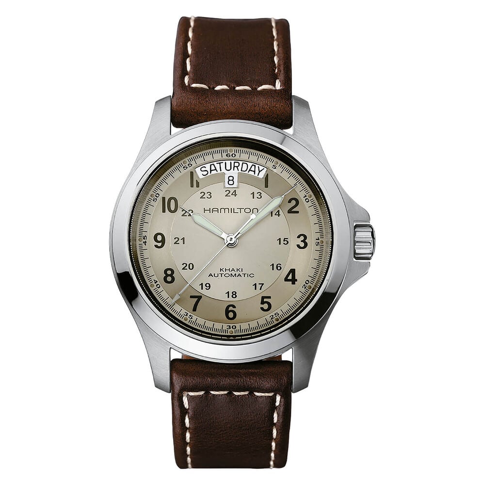 Hamilton Khaki Field King Auto 40mm Automatic Beige Dial Steel Case Strap Watch image number 0