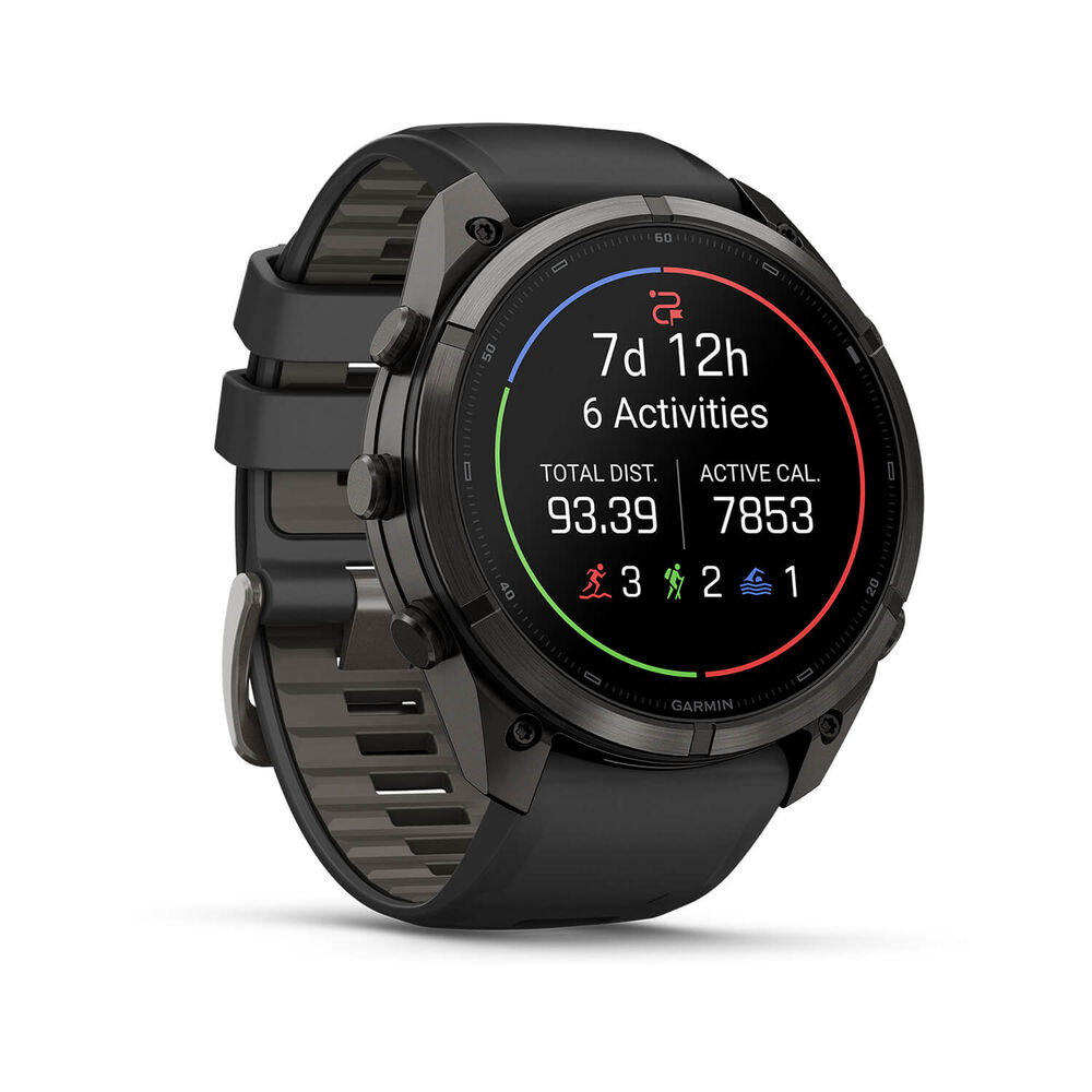 Garmin fenix 9 Pro 51mm Carbon Gray DLC Titanium Black/Pebble Grey Silicone Strap Watch