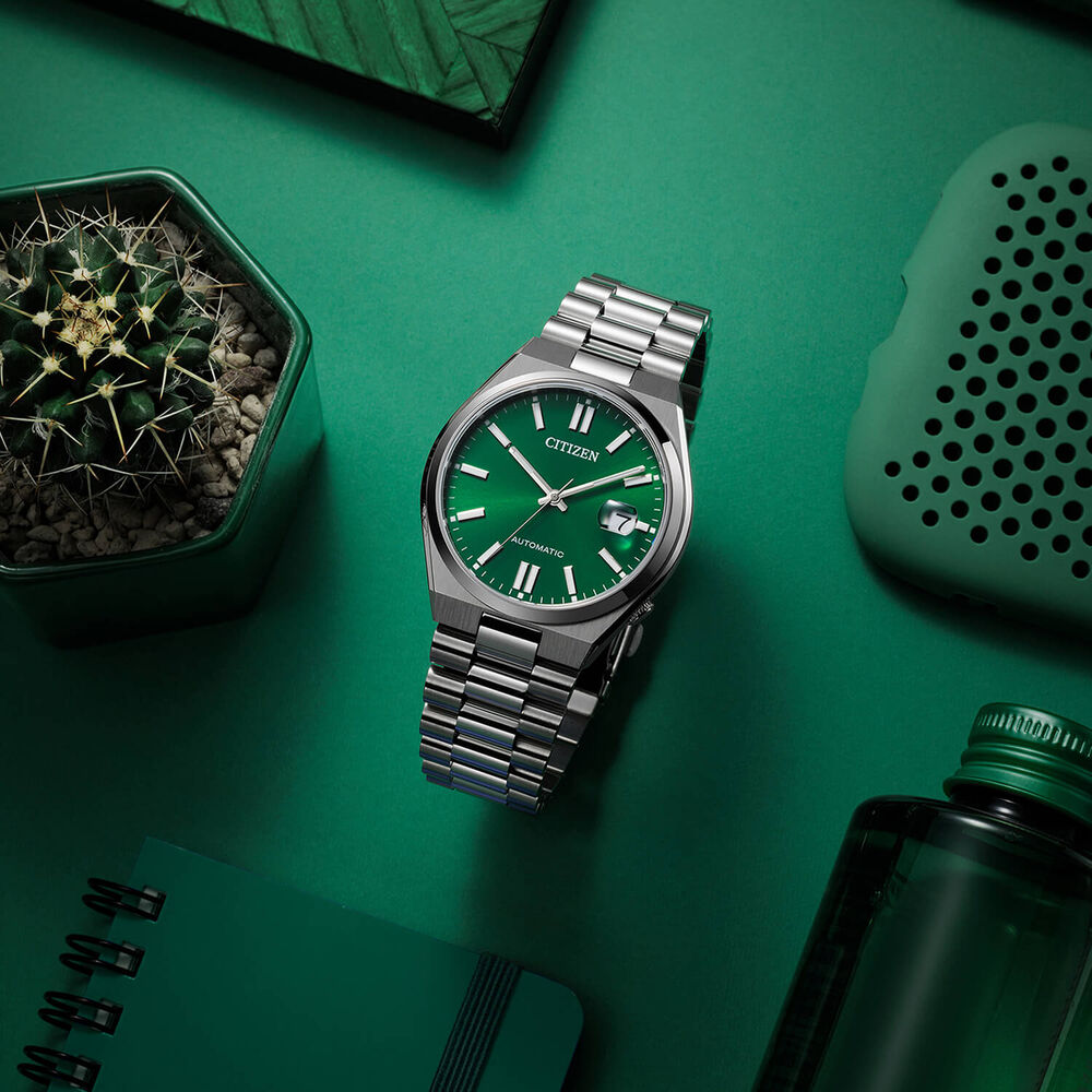 Citizen Tsuyosa 40mm Green Dial Steel Case Bracelet Watch image number 6