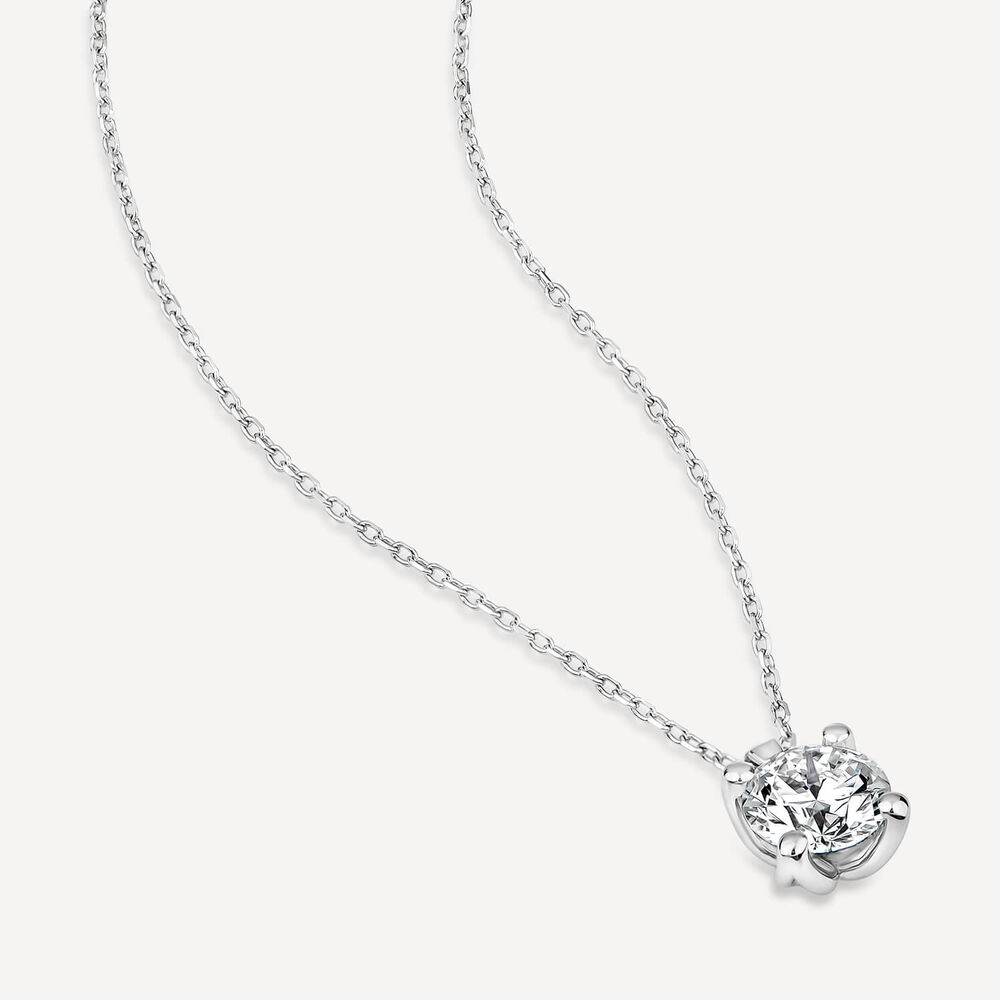 Born 9ct White Gold 1.00ct Lab Grown Brilliant Diamond Pendant image number 2