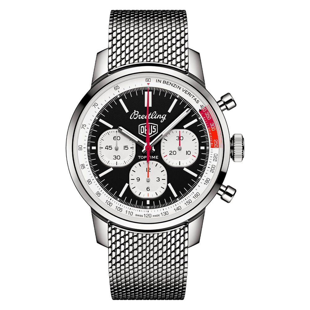 Breitling Top Time B01 Deus 41mm Black & White Dial Stainless Steel Bracelet Watch image number 0