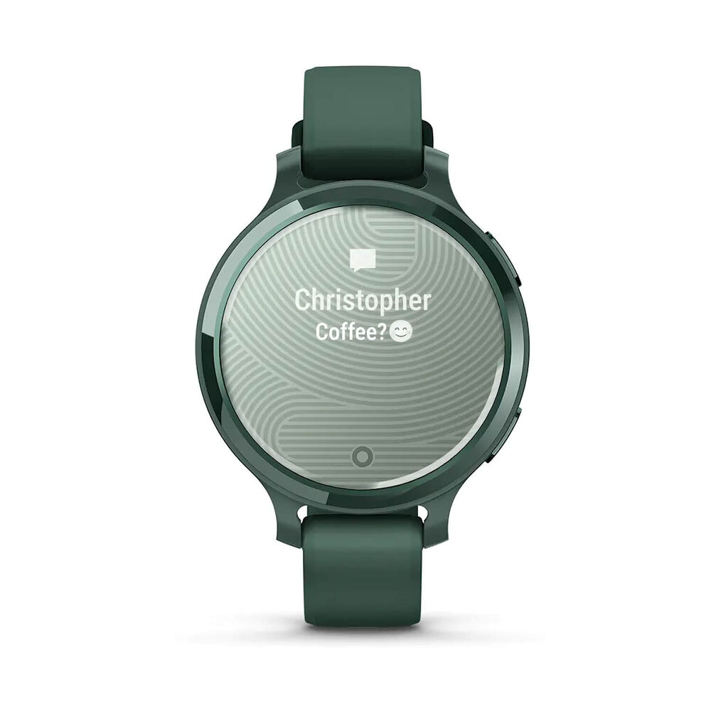 Garmin Lily® 2 Active Jasper Green Bezel Jasper Green Silicone Strap Watch image number 4