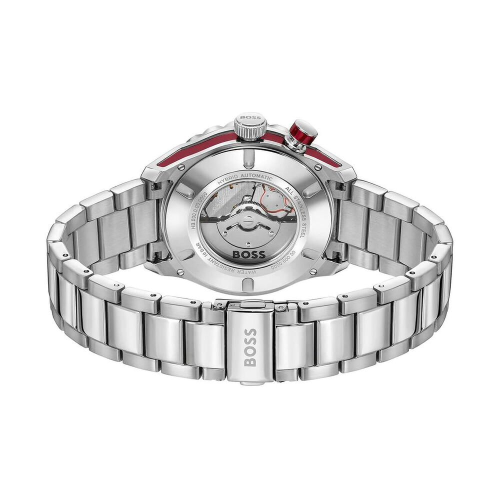 BOSS Bossmatic 42mm Red Dial Stainless Steel Bracelet Watch image number 2