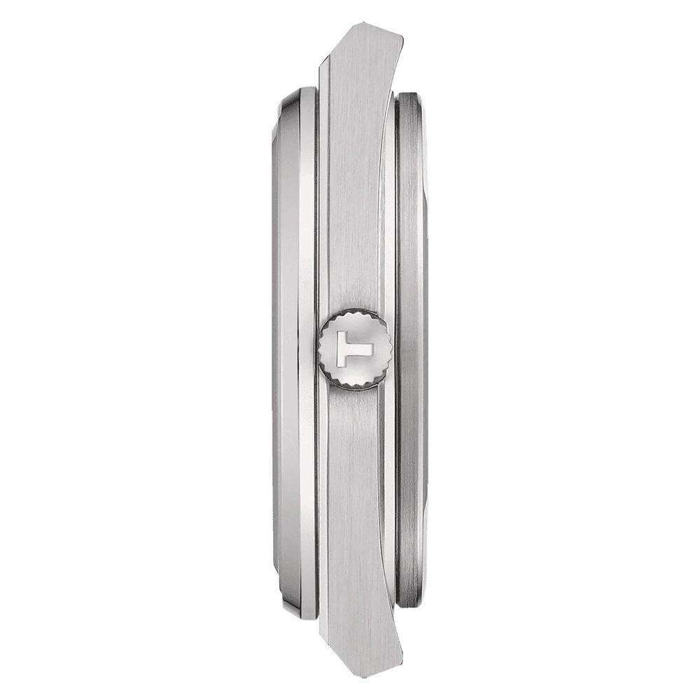 Tissot PRX Quartz 40mm White Dial Steel Case White Rubber Strap Watch image number 2