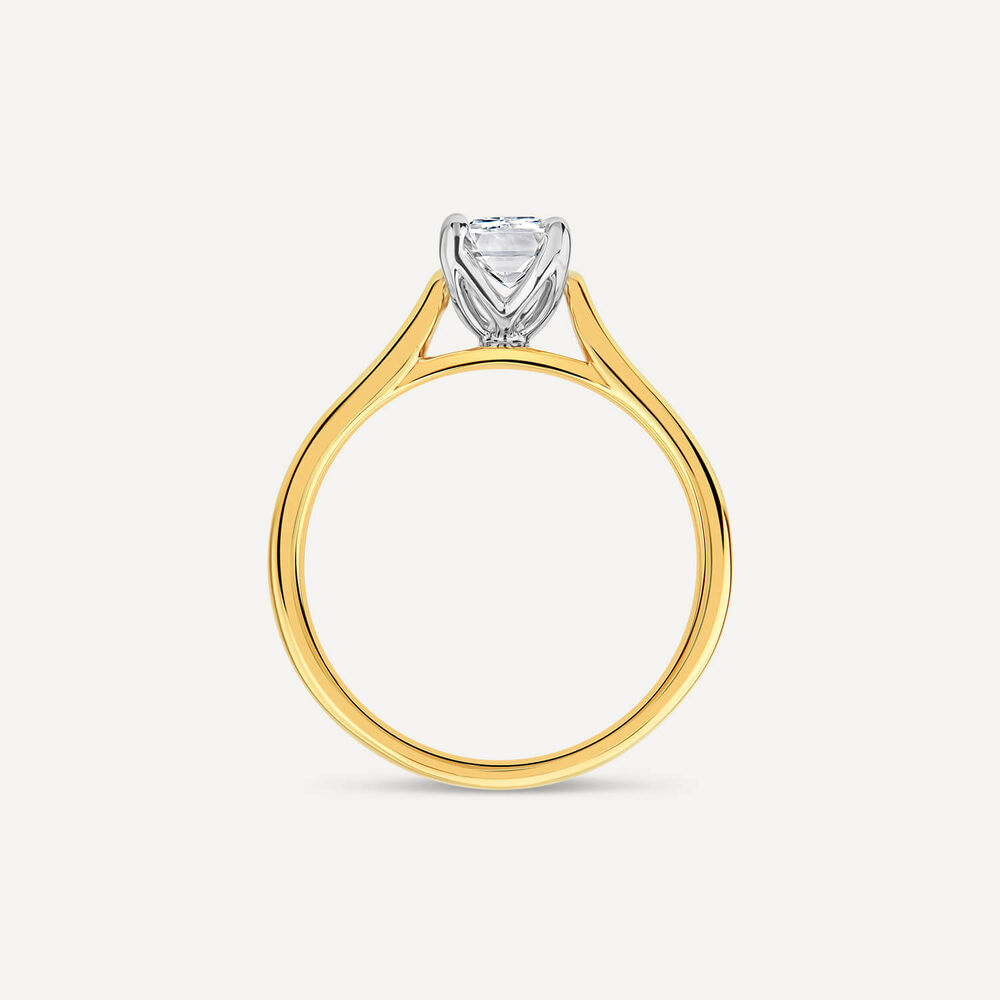 Born 18ct Yellow Gold 1ct Lab Grown Emerald Cut Diamond Ring image number 3