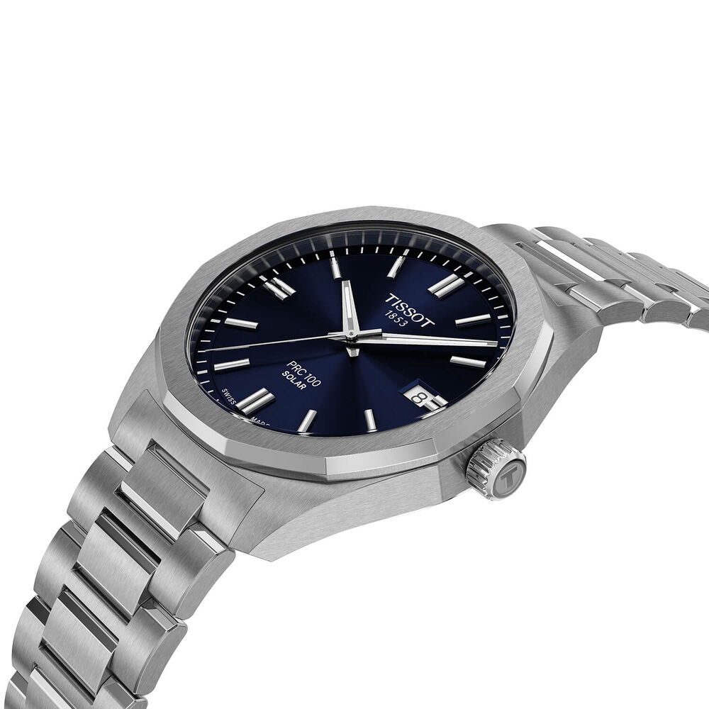 Tissot PRC 100 Solar 39mm Blue Dial Steel Bracelet Watch