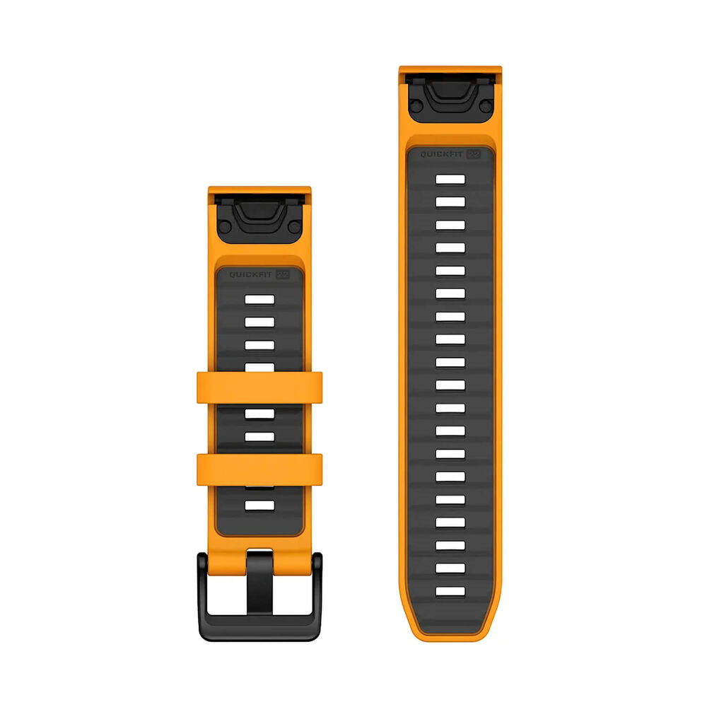 Garmin QuickFit® 22 Spark Orange & Graphite Silicone Watch Strap image number 1
