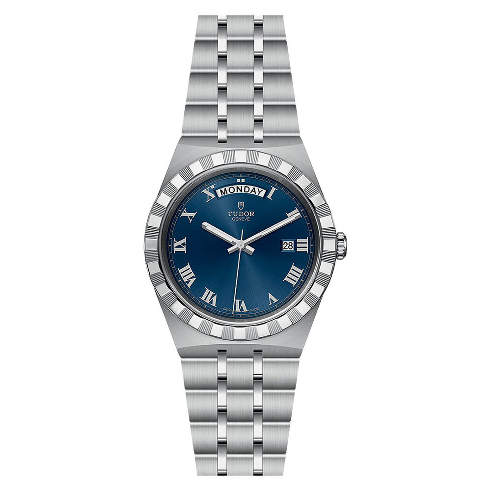TUDOR Royal 41mm Blue Roman Numerals Dial Day & Date Steel Case Bracelet Watch