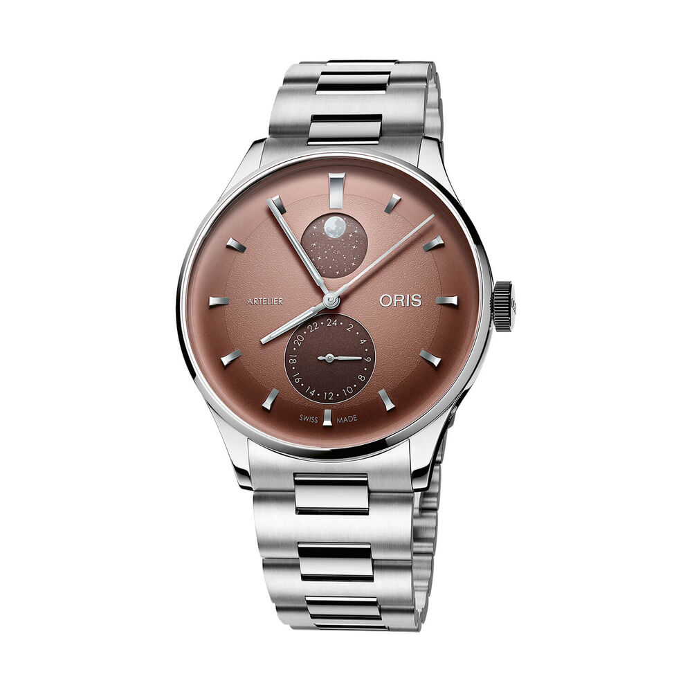 Oris Artelier Complication 39.5mm Chestnut Dial Steel Bracelet Watch