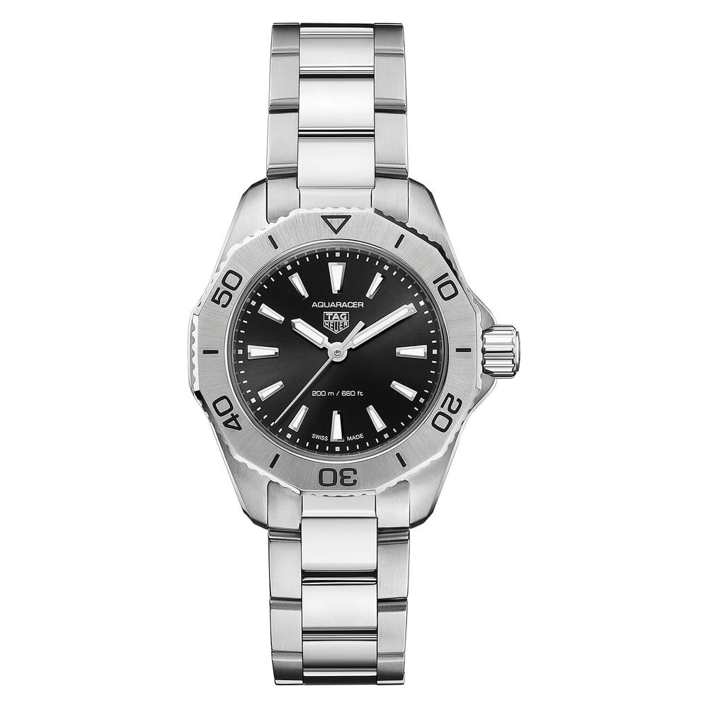 TAG Heuer Aquaracer Professional 200 Quartz 30mm Black Dial Steel Case Bracelet Watch