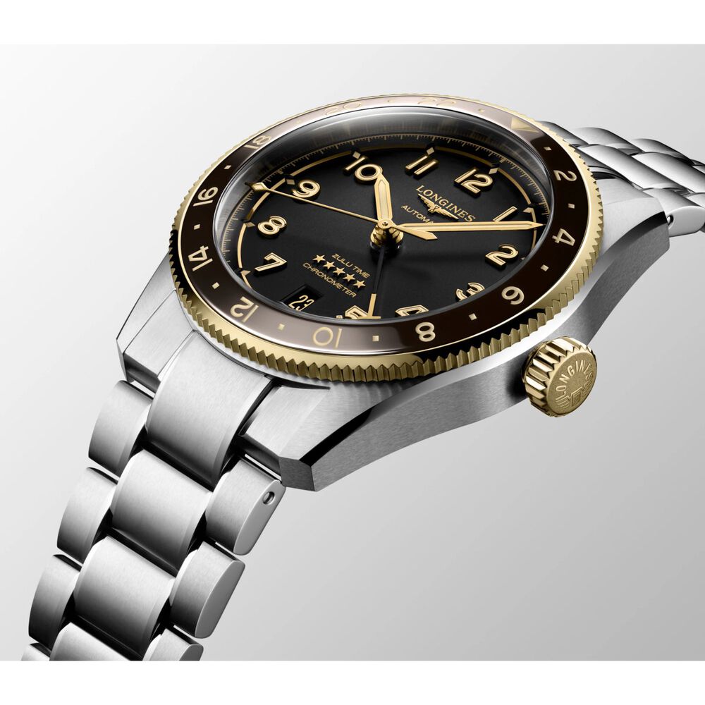 Longines Spirit Zulu 39mm Anthracite Dial Steel & 18ct Gold Case Watch image number 1
