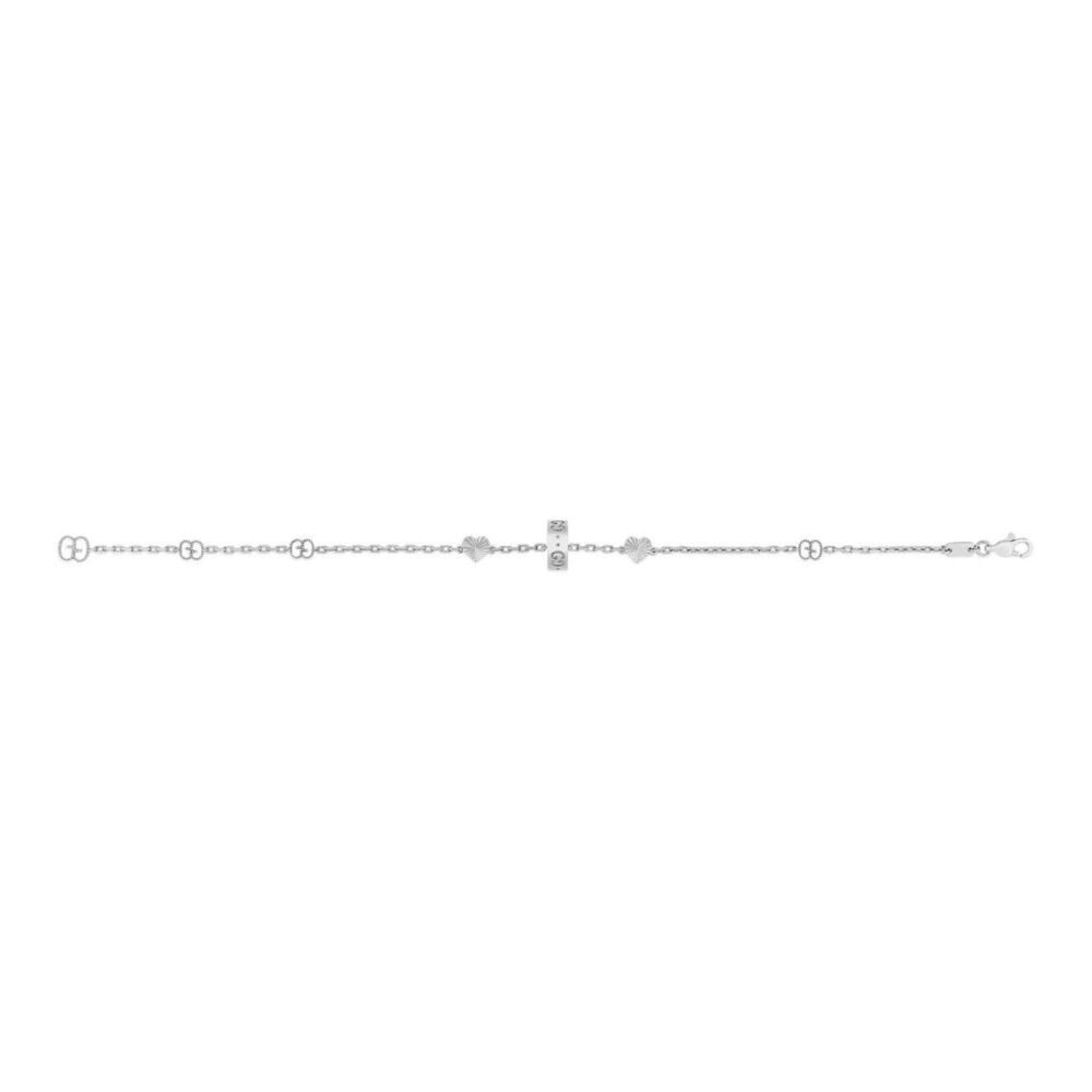 Gucci Icon White Gold Heart  Bracelet  (Size M, 6.7") image number 2
