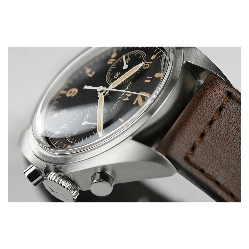 Hamilton Khaki Aviation 40mm Black Dial Brown Strap image number 7