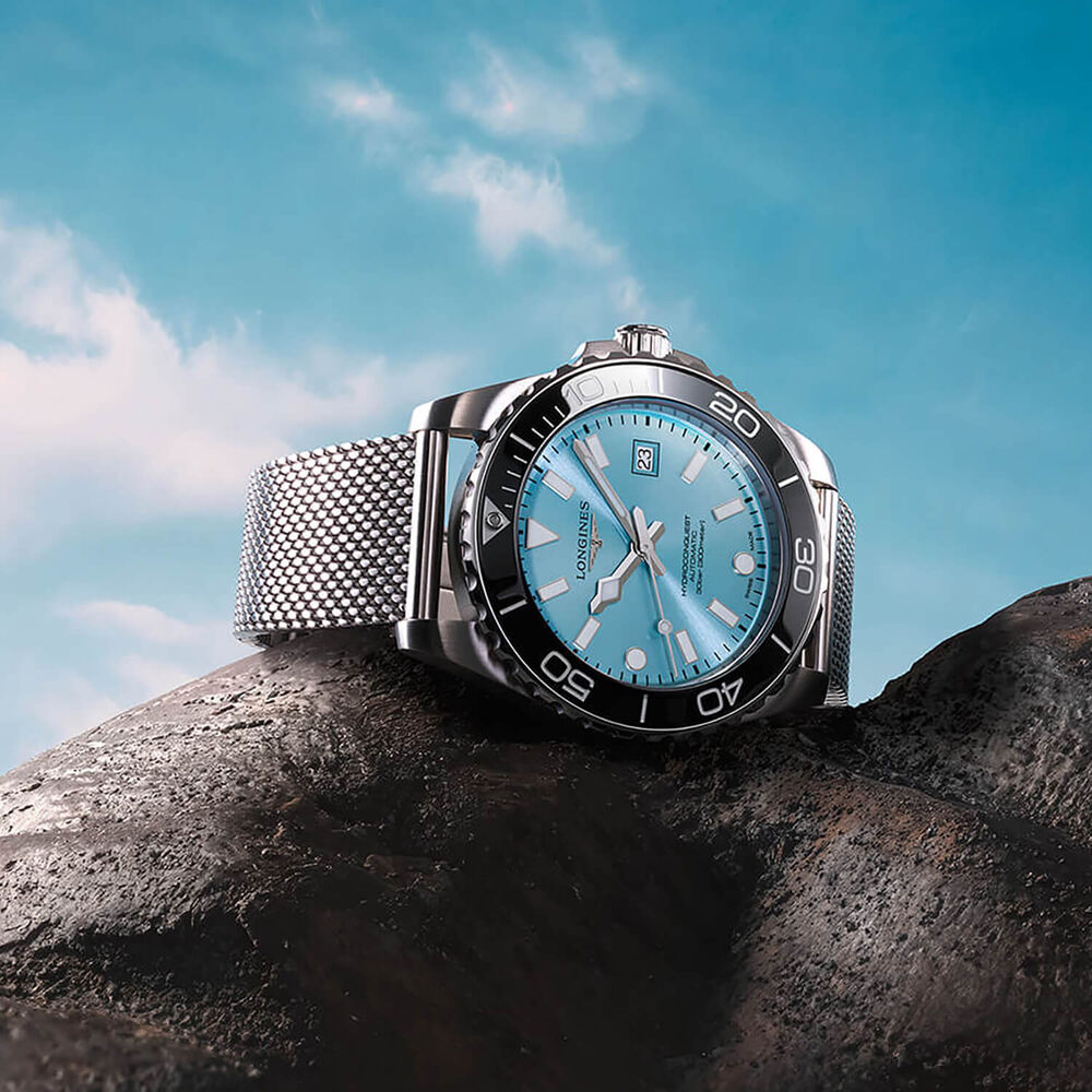 Longines Hydroconquest 42mm Frosted Blue Dial Stainless Steel Bracelet Watch