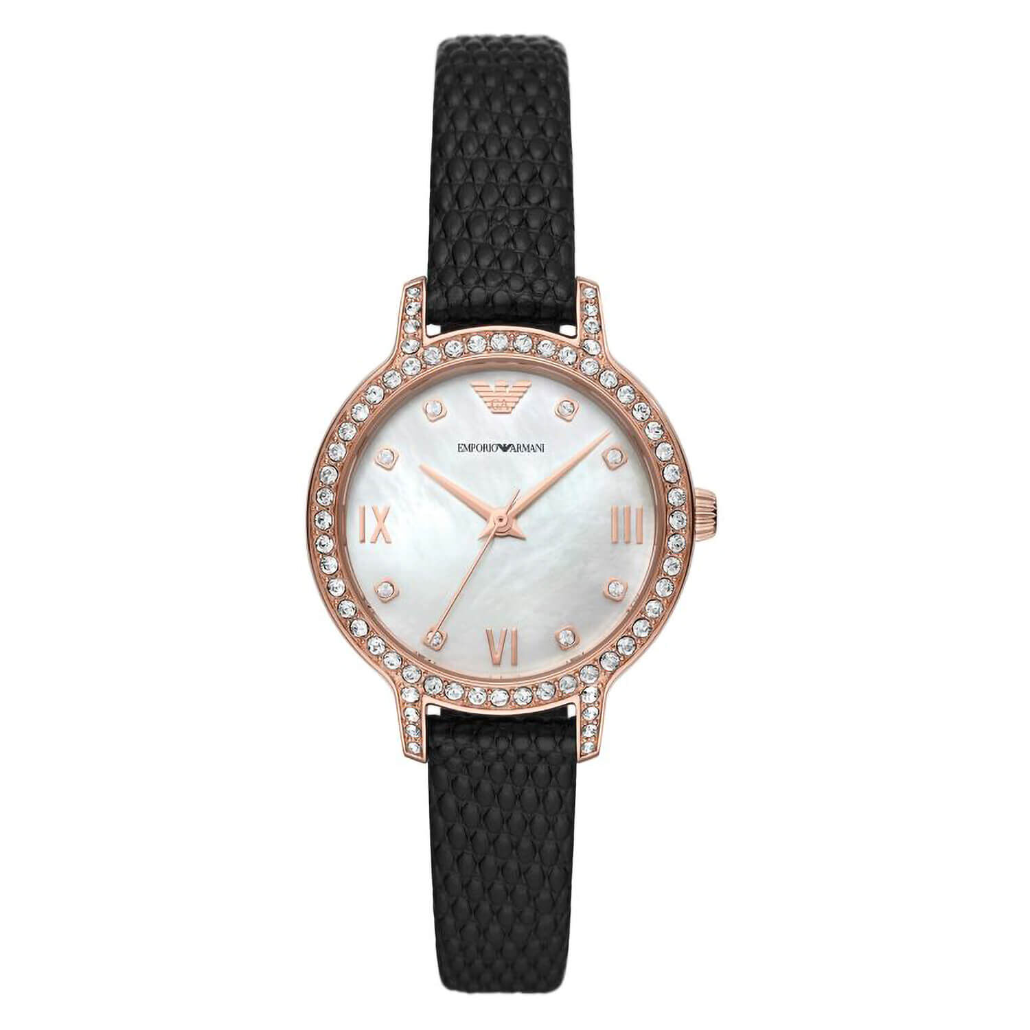 Emporio armani black and gold watch sale