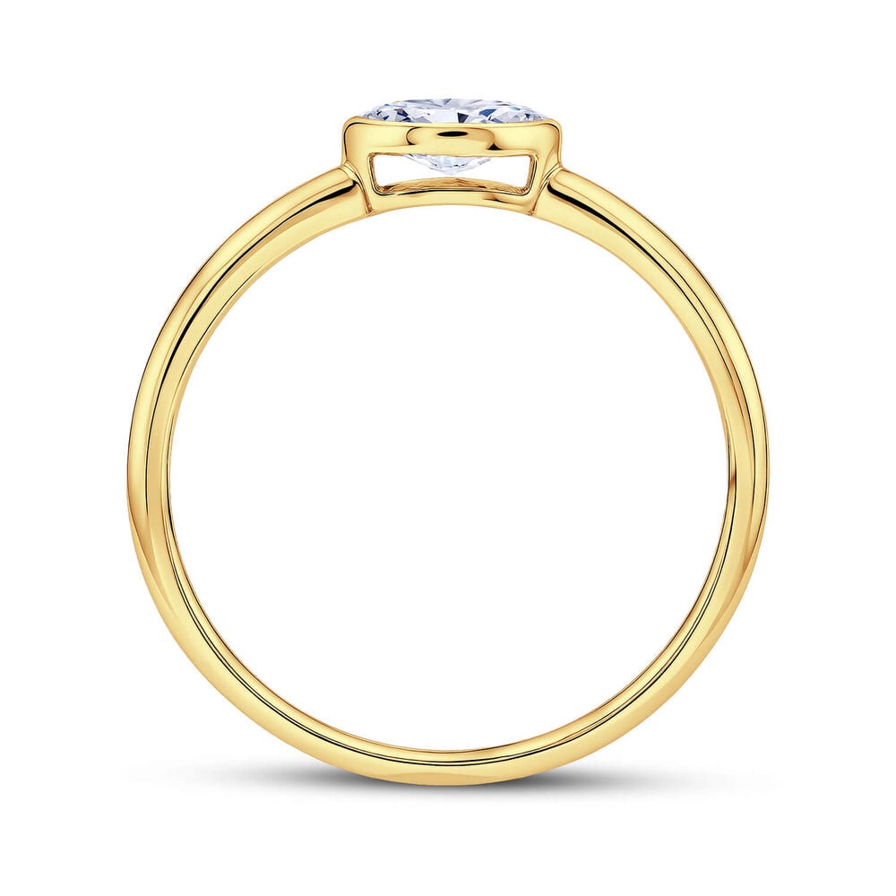 Born Contour 9ct Yellow Gold 0.25ct Marquise Lab Grown Diamond Bezel Set Ring
